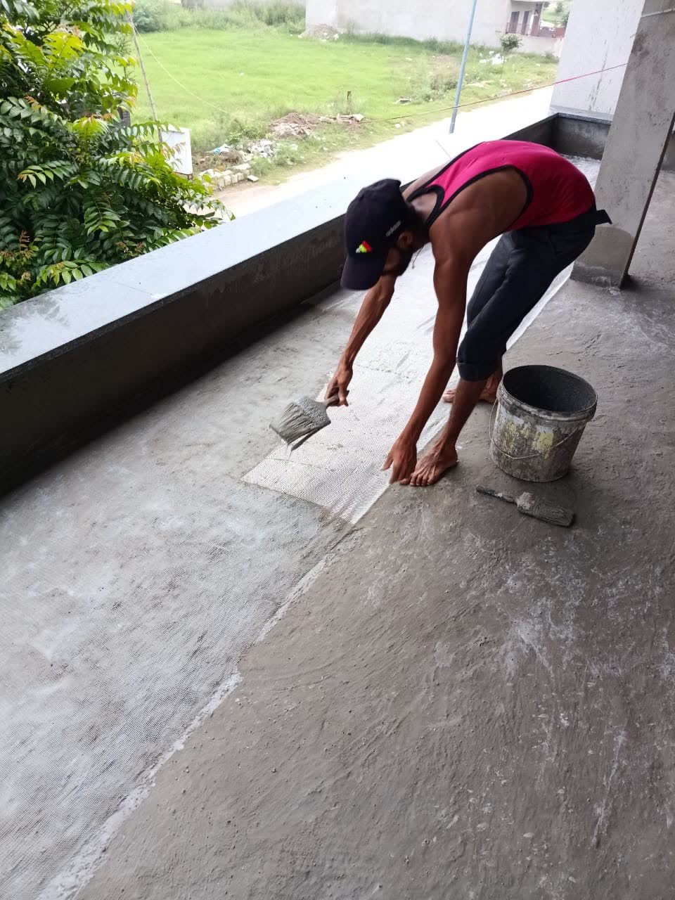 Parapet wall and flat roof junction waterproofing sealant treatment in Sector 22 Chandigarh